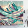 image:imageAmbesonne Pink Shower Curtain Blushy Fashion of Abstract Geometric Triangle Pattern with Stripes and Dots Cloth Fabric Bathroom Decor Set with Hooks 69 W x 70 L Blush White Dark GreySeafoam Coral Plum