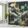 image:imageAmbesonne Pink Shower Curtain Blushy Fashion of Abstract Geometric Triangle Pattern with Stripes and Dots Cloth Fabric Bathroom Decor Set with Hooks 69 W x 70 L Blush White Dark GreyTeal Earth Yellow Grey
