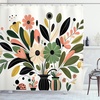 image:imageAmbesonne Western Shower Curtain Country Theme Hand Drawn Illustration of American Wild West Desert with Cowboys Cloth Fabric Bathroom Decor Set with Hooks 69 W x 75 L Umber CreamCoral Evergreen and Black