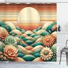 image:imageAmbesonne Western Shower Curtain Country Theme Hand Drawn Illustration of American Wild West Desert with Cowboys Cloth Fabric Bathroom Decor Set with Hooks 69 W x 75 L Umber CreamCream Amber Green