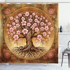 image:imageAmbesonne Western Shower Curtain Country Theme Hand Drawn Illustration of American Wild West Desert with Cowboys Cloth Fabric Bathroom Decor Set with Hooks 69 W x 75 L Umber CreamGinger Orange Pale Pink