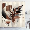 image:imageAmbesonne Western Shower Curtain Country Theme Hand Drawn Illustration of American Wild West Desert with Cowboys Cloth Fabric Bathroom Decor Set with Hooks 69 W x 75 L Umber CreamBeige Umber Charcoal Grey
