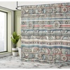 image:imageAmbesonne Western Shower Curtain Country Theme Hand Drawn Illustration of American Wild West Desert with Cowboys Cloth Fabric Bathroom Decor Set with Hooks 69 W x 75 L Umber CreamPale Blue Grey Pale Taupe