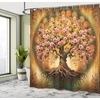 image:imageAmbesonne Western Shower Curtain Country Theme Hand Drawn Illustration of American Wild West Desert with Cowboys Cloth Fabric Bathroom Decor Set with Hooks 69 W x 75 L Umber CreamGreen Pale Pink Amber