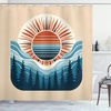 image:imageAmbesonne Western Shower Curtain Country Theme Hand Drawn Illustration of American Wild West Desert with Cowboys Cloth Fabric Bathroom Decor Set with Hooks 69 W x 75 L Umber CreamPale Peach Sea Blue and Amber
