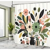 image:imageAmbesonne Western Shower Curtain Country Theme Hand Drawn Illustration of American Wild West Desert with Cowboys Cloth Fabric Bathroom Decor Set with Hooks 69 W x 75 L Umber CreamCoral Evergreen and Black