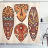 image:imageAmbesonne Modern Shower Curtain Abstract Space Harmony Rounds and Circle Lines with Leafy Orbits Boho Cloth Fabric Bathroom Decor Set with Hooks 69 W x 70 L Pale Mustard Dark BrownPlum Orange