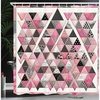 image:imageAmbesonne Pink Shower Curtain Blushy Fashion of Abstract Geometric Triangle Pattern with Stripes and Dots Cloth Fabric Bathroom Decor Set with Hooks 69 W x 70 L Blush White Dark GreyBlush White Dark Grey