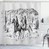 image:imageAmbesonne Western Shower Curtain Country Theme Hand Drawn Illustration of American Wild West Desert with Cowboys Cloth Fabric Bathroom Decor Set with Hooks 69 W x 75 L Umber CreamCharcoal Grey