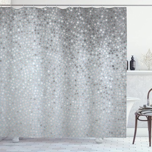 image:imageAmbesonne Modern Shower Curtain Abstract Space Harmony Rounds and Circle Lines with Leafy Orbits Boho Cloth Fabric Bathroom Decor Set with Hooks 69 W x 70 L Pale Mustard Dark BrownPale Slate