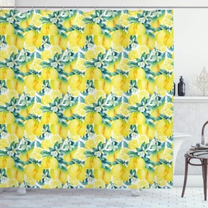 image:imageAmbesonne Modern Shower Curtain Abstract Space Harmony Rounds and Circle Lines with Leafy Orbits Boho Cloth Fabric Bathroom Decor Set with Hooks 69 W x 70 L Pale Mustard Dark BrownForest Green Yellow
