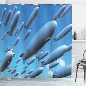 image:imageAmbesonne Modern Shower Curtain Abstract Space Harmony Rounds and Circle Lines with Leafy Orbits Boho Cloth Fabric Bathroom Decor Set with Hooks 69 W x 70 L Pale Mustard Dark BrownSoft Blue