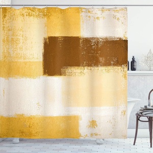 image:imageAmbesonne Orange Shower Curtain Triangle Mosaic Shapes and Patterns with Abstract Pixel Effect Photo Background Cloth Fabric for Bathroom Home Decor Set with Hooks 69 W x 70 L Ginger OrangeMustard Caramel