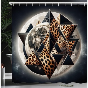 image:imageAmbesonne Pink Shower Curtain Blushy Fashion of Abstract Geometric Triangle Pattern with Stripes and Dots Cloth Fabric Bathroom Decor Set with Hooks 69 W x 70 L Blush White Dark GreyDark Blue Grey and Amber