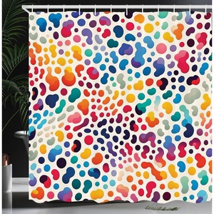 image:imageAmbesonne Pink Shower Curtain Blushy Fashion of Abstract Geometric Triangle Pattern with Stripes and Dots Cloth Fabric Bathroom Decor Set with Hooks 69 W x 70 L Blush White Dark GreyMulti Color