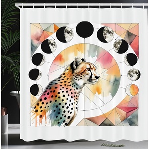 image:imageAmbesonne Pink Shower Curtain Blushy Fashion of Abstract Geometric Triangle Pattern with Stripes and Dots Cloth Fabric Bathroom Decor Set with Hooks 69 W x 70 L Blush White Dark GreyCoral Rose and Pale Teal