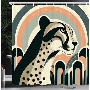 image:imageAmbesonne Pink Shower Curtain Blushy Fashion of Abstract Geometric Triangle Pattern with Stripes and Dots Cloth Fabric Bathroom Decor Set with Hooks 69 W x 70 L Blush White Dark GreyPeach Grey Teal and Eggshell