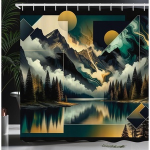 image:imageAmbesonne Pink Shower Curtain Blushy Fashion of Abstract Geometric Triangle Pattern with Stripes and Dots Cloth Fabric Bathroom Decor Set with Hooks 69 W x 70 L Blush White Dark GreyTeal Earth Yellow Grey