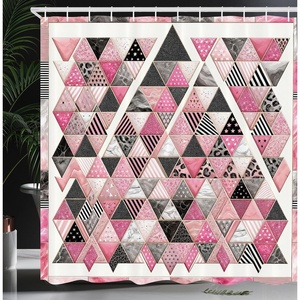 image:imageAmbesonne Pink Shower Curtain Blushy Fashion of Abstract Geometric Triangle Pattern with Stripes and Dots Cloth Fabric Bathroom Decor Set with Hooks 69 W x 70 L Blush White Dark GreyBlush White Dark Grey