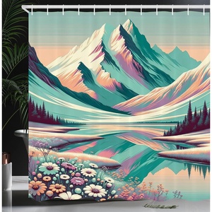 image:imageAmbesonne Pink Shower Curtain Blushy Fashion of Abstract Geometric Triangle Pattern with Stripes and Dots Cloth Fabric Bathroom Decor Set with Hooks 69 W x 70 L Blush White Dark GreySeafoam Coral Plum