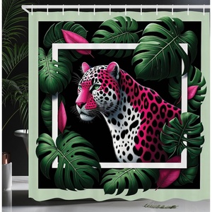 image:imageAmbesonne Pink Shower Curtain Blushy Fashion of Abstract Geometric Triangle Pattern with Stripes and Dots Cloth Fabric Bathroom Decor Set with Hooks 69 W x 70 L Blush White Dark GreyEmerald Magenta and Black