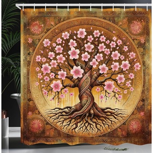 image:imageAmbesonne Western Shower Curtain Country Theme Hand Drawn Illustration of American Wild West Desert with Cowboys Cloth Fabric Bathroom Decor Set with Hooks 69 W x 75 L Umber CreamGinger Orange Pale Pink