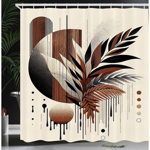 image:imageAmbesonne Western Shower Curtain Country Theme Hand Drawn Illustration of American Wild West Desert with Cowboys Cloth Fabric Bathroom Decor Set with Hooks 69 W x 75 L Umber CreamBeige Umber Charcoal Grey