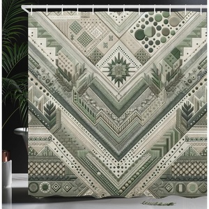 image:imageAmbesonne Western Shower Curtain Country Theme Hand Drawn Illustration of American Wild West Desert with Cowboys Cloth Fabric Bathroom Decor Set with Hooks 69 W x 75 L Umber CreamLaurel Green Coconut