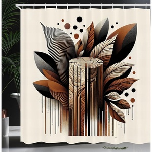 image:imageAmbesonne Western Shower Curtain Country Theme Hand Drawn Illustration of American Wild West Desert with Cowboys Cloth Fabric Bathroom Decor Set with Hooks 69 W x 75 L Umber CreamCinnamon Beige Black