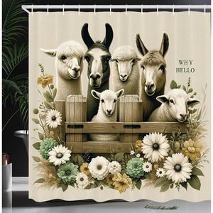 image:imageAmbesonne Western Shower Curtain Country Theme Hand Drawn Illustration of American Wild West Desert with Cowboys Cloth Fabric Bathroom Decor Set with Hooks 69 W x 75 L Umber CreamCamel Eggshell Pale Green
