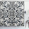 image:imageAmbesonne Southwestern Decor Shower Curtain Ethnic Motifs Illustration of a Zigzags Design Drawing Printed Art for Bath Cloth Fabric Home Bathroom Accent Set with Hooks 69 W x 70 L Soft YellowPurpleblue Dark Sea Green