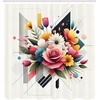 image:imageAmbesonne Southwestern Decor Shower Curtain Ethnic Motifs Illustration of a Zigzags Design Drawing Printed Art for Bath Cloth Fabric Home Bathroom Accent Set with Hooks 69 W x 70 L Soft YellowRose Eggshell