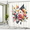 image:imageAmbesonne Southwestern Decor Shower Curtain Ethnic Motifs Illustration of a Zigzags Design Drawing Printed Art for Bath Cloth Fabric Home Bathroom Accent Set with Hooks 69 W x 70 L Soft YellowRose Eggshell
