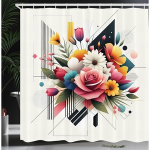 image:imageAmbesonne Southwestern Decor Shower Curtain Ethnic Motifs Illustration of a Zigzags Design Drawing Printed Art for Bath Cloth Fabric Home Bathroom Accent Set with Hooks 69 W x 70 L Soft YellowRose Eggshell