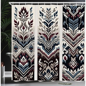 image:imageAmbesonne Southwestern Shower Curtain Folkloric Concept Zigzag Ethnic Ornaments Cultural Inspirations Cloth Fabric Bathroom Decor Set with Hooks 69 W x 70 L Slate Blue Ruby Off WhiteSlate Blue Ruby Off White