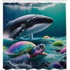 image:imageAmbesonne Monstera Shower Curtain Triangular Geometric Shapes with Leaves on a Cloudy and Dreamy Back Cloth Fabric Bathroom Decor Set with Hooks 69 W x 75 L Camel Grey and Fern GreenTeal Multicolor