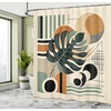 image:imageAmbesonne Monstera Shower Curtain Triangular Geometric Shapes with Leaves on a Cloudy and Dreamy Back Cloth Fabric Bathroom Decor Set with Hooks 69 W x 75 L Camel Grey and Fern GreenEvergreen Sepia Dusk