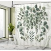 image:imageAmbesonne Monstera Shower Curtain Triangular Geometric Shapes with Leaves on a Cloudy and Dreamy Back Cloth Fabric Bathroom Decor Set with Hooks 69 W x 75 L Camel Grey and Fern GreenIvory and Laurel Green