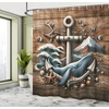 image:imageAmbesonne Monstera Shower Curtain Triangular Geometric Shapes with Leaves on a Cloudy and Dreamy Back Cloth Fabric Bathroom Decor Set with Hooks 69 W x 75 L Camel Grey and Fern GreenCocoa and Slate Blue