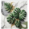 image:imageAmbesonne Monstera Shower Curtain Triangular Geometric Shapes with Leaves on a Cloudy and Dreamy Back Cloth Fabric Bathroom Decor Set with Hooks 69 W x 75 L Camel Grey and Fern GreenPale Grey Fern Green