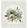 image:imageAmbesonne Monstera Shower Curtain Triangular Geometric Shapes with Leaves on a Cloudy and Dreamy Back Cloth Fabric Bathroom Decor Set with Hooks 69 W x 75 L Camel Grey and Fern GreenPale Sage Green Coconut