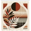 image:imageAmbesonne Monstera Shower Curtain Triangular Geometric Shapes with Leaves on a Cloudy and Dreamy Back Cloth Fabric Bathroom Decor Set with Hooks 69 W x 75 L Camel Grey and Fern GreenRedbrown Dusk Black