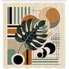 image:imageAmbesonne Monstera Shower Curtain Triangular Geometric Shapes with Leaves on a Cloudy and Dreamy Back Cloth Fabric Bathroom Decor Set with Hooks 69 W x 75 L Camel Grey and Fern GreenEvergreen Sepia Dusk