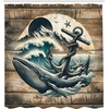 image:imageAmbesonne Monstera Shower Curtain Triangular Geometric Shapes with Leaves on a Cloudy and Dreamy Back Cloth Fabric Bathroom Decor Set with Hooks 69 W x 75 L Camel Grey and Fern GreenBrown and Slate Blue