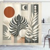 image:imageAmbesonne Monstera Shower Curtain Triangular Geometric Shapes with Leaves on a Cloudy and Dreamy Back Cloth Fabric Bathroom Decor Set with Hooks 69 W x 75 L Camel Grey and Fern GreenCinnamon Pale Sage Green
