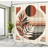 image:imageAmbesonne Monstera Shower Curtain Triangular Geometric Shapes with Leaves on a Cloudy and Dreamy Back Cloth Fabric Bathroom Decor Set with Hooks 69 W x 75 L Camel Grey and Fern GreenRedbrown Dusk Black