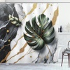 image:imageAmbesonne Monstera Shower Curtain Triangular Geometric Shapes with Leaves on a Cloudy and Dreamy Back Cloth Fabric Bathroom Decor Set with Hooks 69 W x 75 L Camel Grey and Fern GreenDimgray Hunter Green