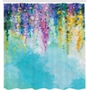image:imageAmbesonne Monstera Shower Curtain Triangular Geometric Shapes with Leaves on a Cloudy and Dreamy Back Cloth Fabric Bathroom Decor Set with Hooks 69 W x 75 L Camel Grey and Fern GreenSea Blue Sky Blue Off White