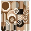 image:imageAmbesonne Monstera Shower Curtain Triangular Geometric Shapes with Leaves on a Cloudy and Dreamy Back Cloth Fabric Bathroom Decor Set with Hooks 69 W x 75 L Camel Grey and Fern GreenDark Cocoa Pale Brown
