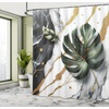image:imageAmbesonne Monstera Shower Curtain Triangular Geometric Shapes with Leaves on a Cloudy and Dreamy Back Cloth Fabric Bathroom Decor Set with Hooks 69 W x 75 L Camel Grey and Fern GreenDimgray Hunter Green